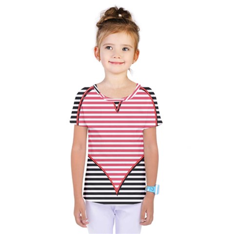 Heart Stripes Symbol Striped Kids  One Piece Tee by HermanTelo