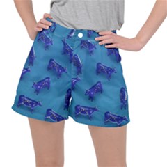 Cow Illustration Blue Ripstop Shorts by HermanTelo