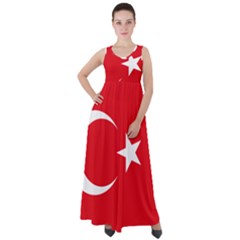Flag Of Turkey Empire Waist Velour Maxi Dress by abbeyz71