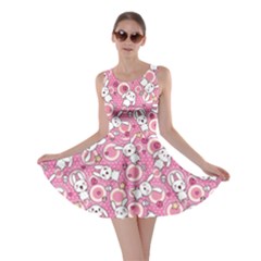 Kawaii Bunny Pink Skater Dress