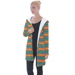 Background Texture Fabric Longline Hooded Cardigan