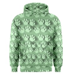 Pattern Texture Feet Dog Green Men s Pullover Hoodie by HermanTelo