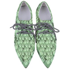 Pattern Texture Feet Dog Green Women s Pointed Oxford Shoes