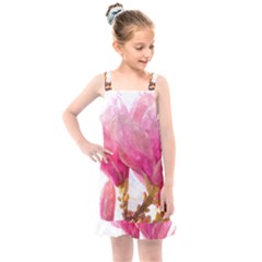 Magnolia Roze Aquarel Watercolor Kids  Overall Dress by picsaspassion