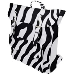 Wild Zebra Pattern Black And White Buckle Up Backpack by picsaspassion