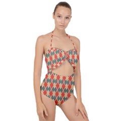 Illustrations Triangle Scallop Top Cut Out Swimsuit