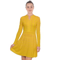 Background Polka Yellow Long Sleeve Panel Dress by HermanTelo
