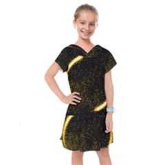 Cosmos Comet Dance, Digital Art Impression Kids  Drop Waist Dress by picsaspassion