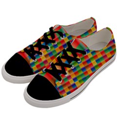 Background Colorful Abstract Men s Low Top Canvas Sneakers by HermanTelo