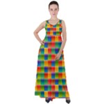 Background Colorful Abstract Empire Waist Velour Maxi Dress