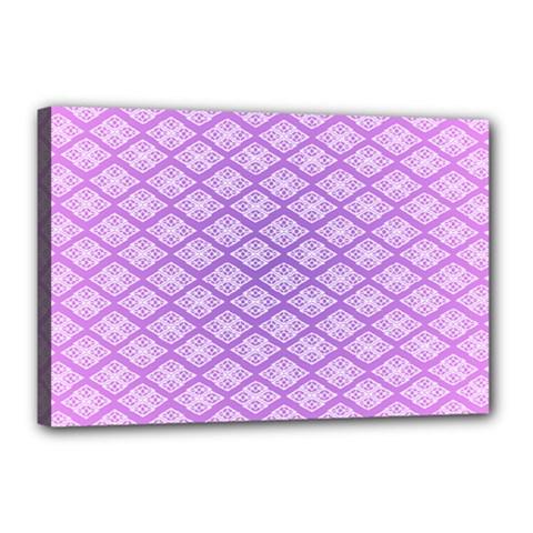 Pattern Texture Geometric Purple Canvas 18  X 12  (stretched)