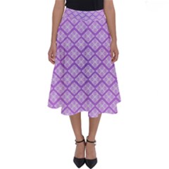 Pattern Texture Geometric Purple Perfect Length Midi Skirt