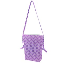 Pattern Texture Geometric Purple Folding Shoulder Bag