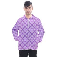 Pattern Texture Geometric Purple Men s Half Zip Pullover