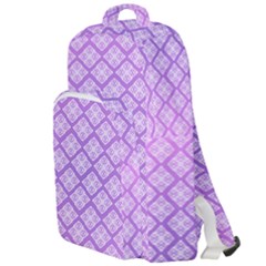 Pattern Texture Geometric Purple Double Compartment Backpack