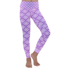 Pattern Texture Geometric Purple Kids  Lightweight Velour Classic Yoga Leggings