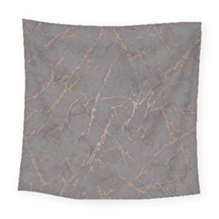 Marble Old Vintage Pinkish Gray With Bronze Veins Intrusions Texture Floor Background Print Luxuous Real Marble Square Tapestry (large) by genx