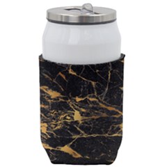 Black Marble Texture With Gold Veins Floor Background Print Luxuous Real Marble Can Holder by genx