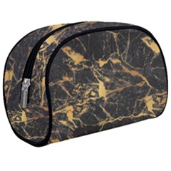 Black Marble Texture With Gold Veins Floor Background Print Luxuous Real Marble Makeup Case (medium) by genx