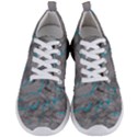 Marble light gray with bright cyan blue veins texture floor background retro neon 80s style neon colors print luxuous real marble Men s Lightweight Sports Shoes View1