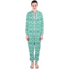 Pattern Green Hooded Jumpsuit (ladies)  by Mariart