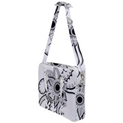 Elegant Decorative Abstract Flower Cross Body Office Bag by FantasyWorld7