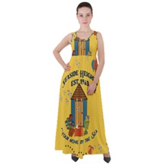 Seaside Heights Beach Club 1960s Empire Waist Velour Maxi Dress by Alchemy