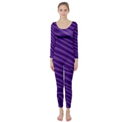 Pattern Texture Purple Long Sleeve Catsuit by Mariart