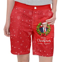 Make Christmas Great Again With Trump Face Maga Pocket Shorts by snek