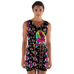 Skull With Many Friends Wrap Front Bodycon Dress by pepitasart