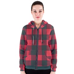 Canadian Lumberjack Red And Black Plaid Canada Women s Zipper Hoodie by snek