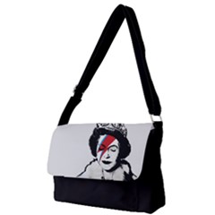 Banksy Graffiti Uk England God Save The Queen Elisabeth With David Bowie Rockband Face Makeup Ziggy Stardust Full Print Messenger Bag (s) by snek