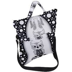 Cute Little Mandala Owl Fold Over Handle Tote Bag by FantasyWorld7