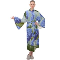 Hydrangea  Maxi Velour Kimono by Sobalvarro