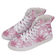 Pink Flowers Women s Hi-top Skate Sneakers by Sobalvarro