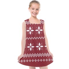 Christmas Pattern Kids  Cross Back Dress