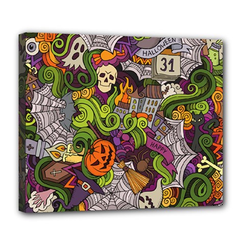 Halloween Doodle Vector Seamless Pattern Deluxe Canvas 24  X 20  (stretched) by Sobalvarro