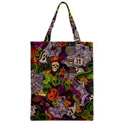 Halloween Doodle Vector Seamless Pattern Classic Tote Bag by Sobalvarro