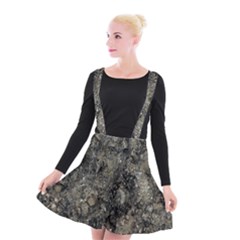 Grunge Organic Texture Print Suspender Skater Skirt by dflcprintsclothing