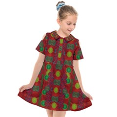In Time For The Season Of Christmas Kids  Short Sleeve Shirt Dress by pepitasart
