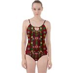 In Time For The Season Of Christmas An Jule Cut Out Top Tankini Set