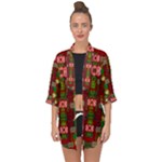 In Time For The Season Of Christmas An Jule Open Front Chiffon Kimono