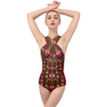 In Time For The Season Of Christmas An Jule Cross Front Low Back Swimsuit