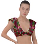 In Time For The Season Of Christmas An Jule Plunge Frill Sleeve Bikini Top