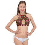 In Time For The Season Of Christmas An Jule Cross Front Halter Bikini Top