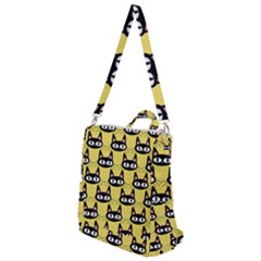 Cute Black Cat Pattern Crossbody Backpack by Valentinaart