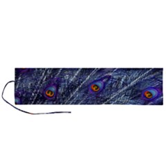 Peacock Feathers Color Plumage Blue Roll Up Canvas Pencil Holder (l) by Sapixe