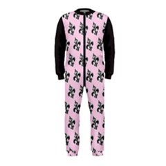 French France Fleur De Lys Metal Pattern Black And White Antique Vintage Pink And Black Rocker Onepiece Jumpsuit (kids) by Quebec