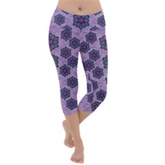 A Gift With Flowers Stars And Bubble Wrap Lightweight Velour Capri Yoga Leggings by pepitasart