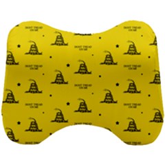 Gadsden Flag Don t Tread On Me Yellow And Black Pattern With American Stars Head Support Cushion